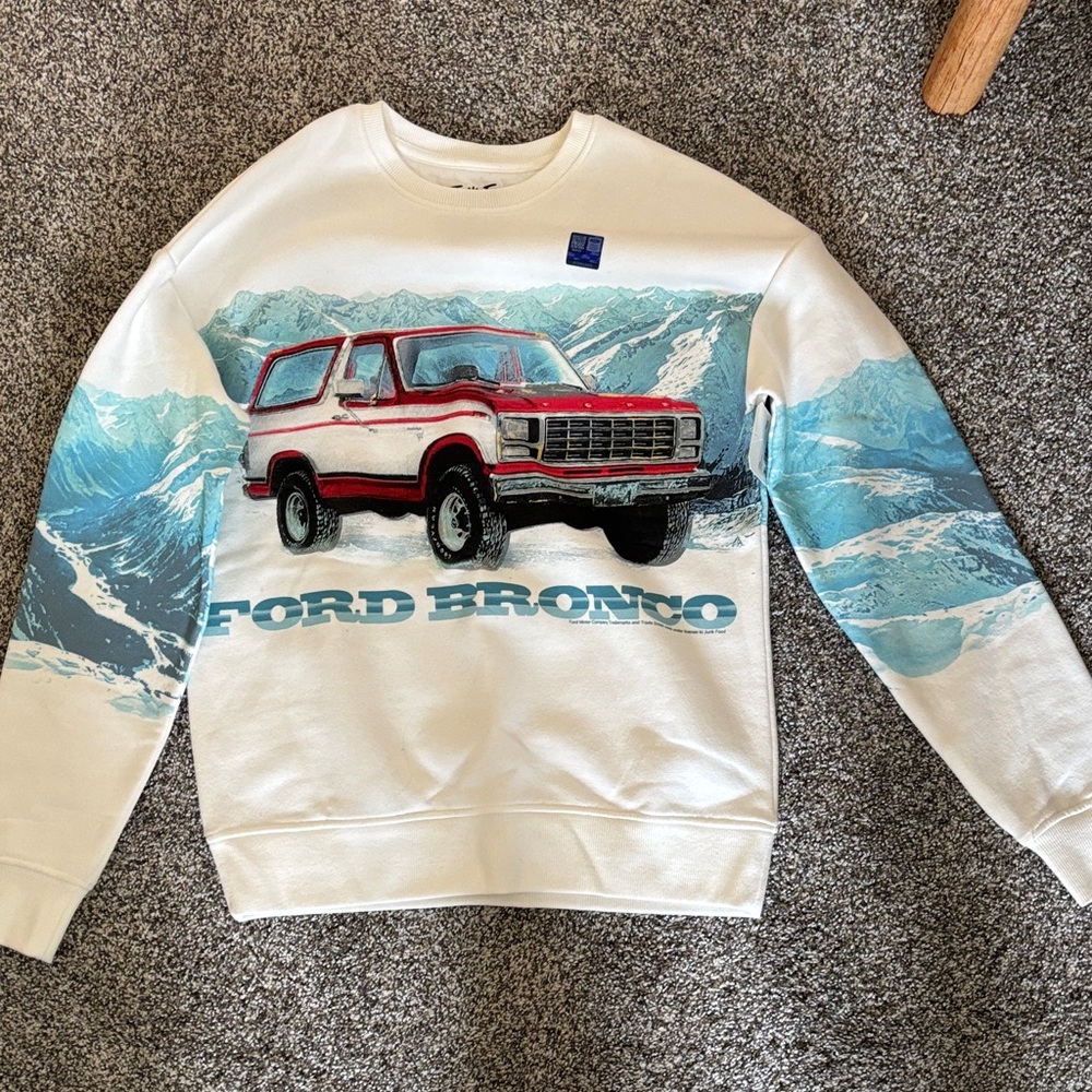 Junk Food Clothing White and Blue Ford Bronco Sweatshirt - Altar’d State